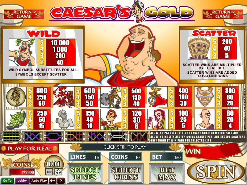 Caesar's Gold Free Casino Slot 