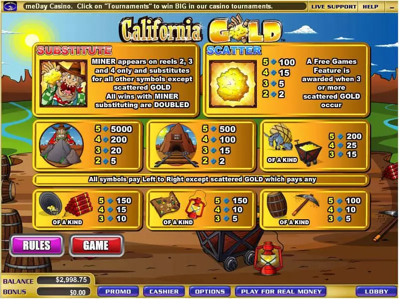 California Gold Free Casino Slot  with, delFree Spins