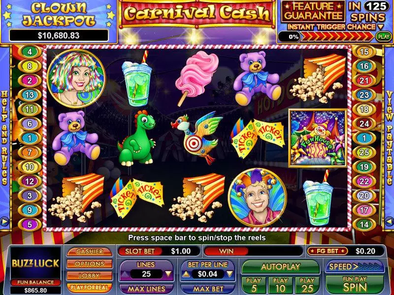 Carnival Cash Free Casino Slot  with, delSecond Screen Game