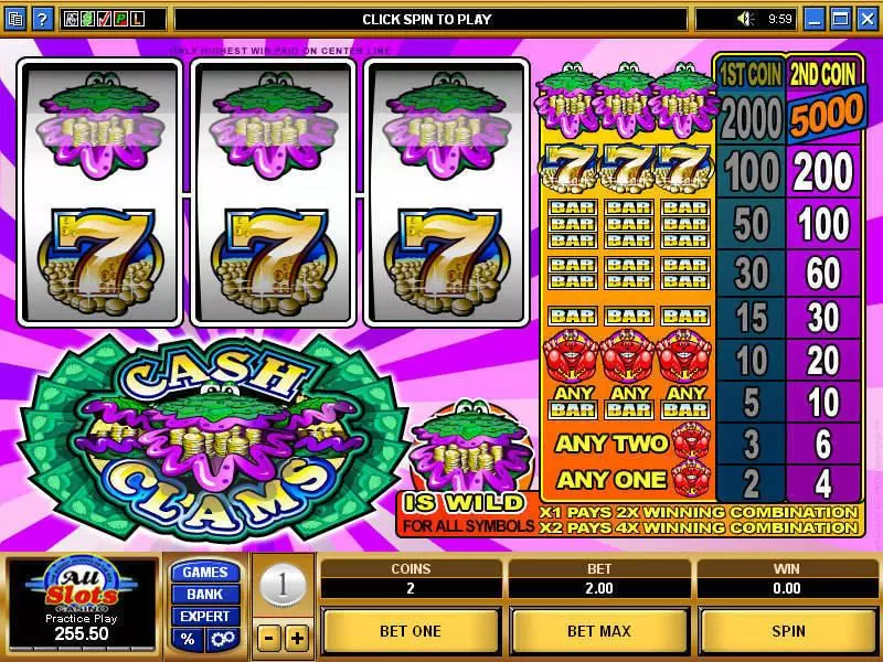 Cash Clams Free Casino Slot 
