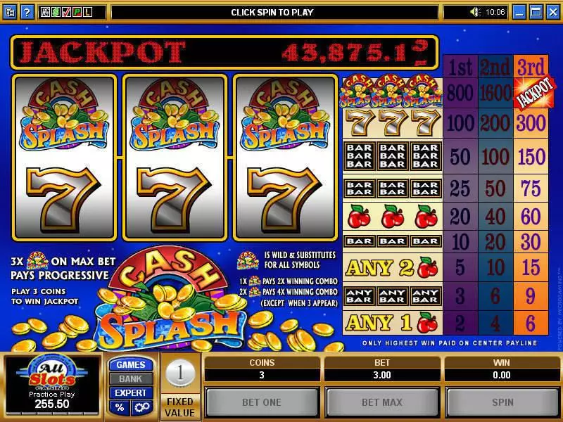 Cash Splash Free Casino Slot 