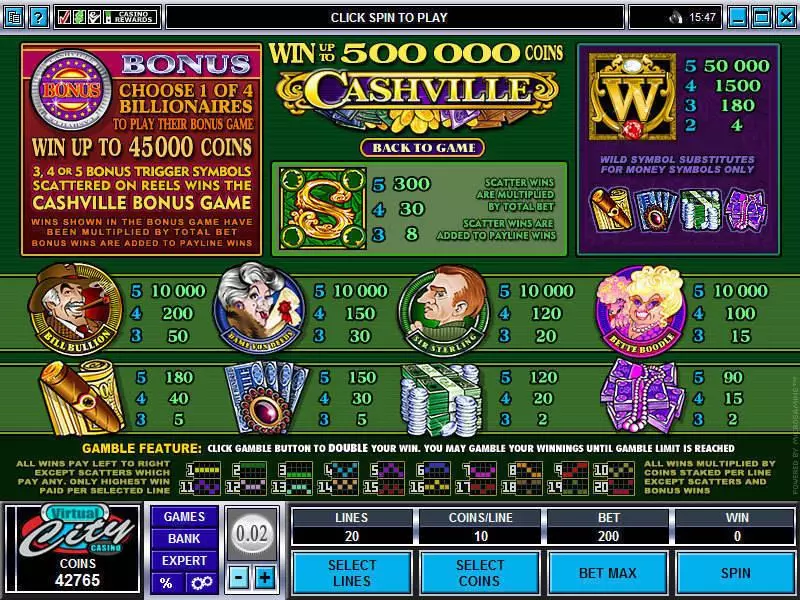 Cashville Free Casino Slot  with, delSecond Screen Game