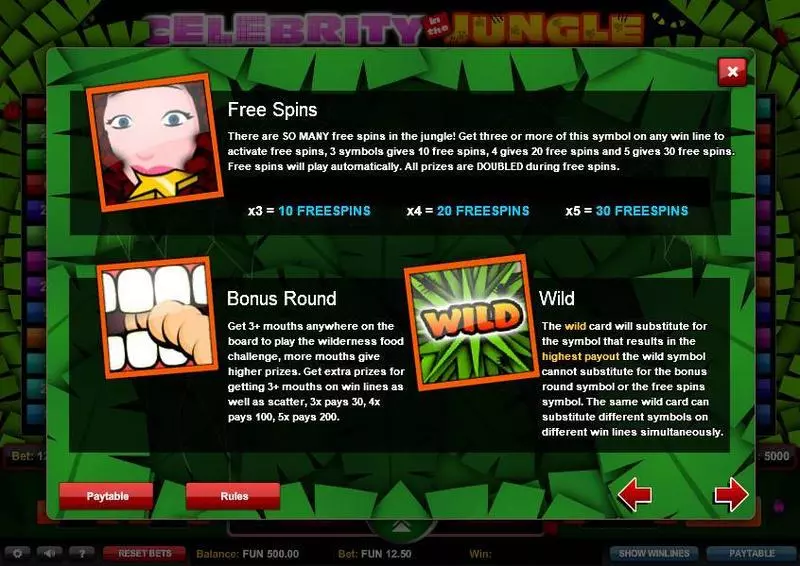 Celebrity in the Jungle Free Casino Slot  with, delFree Spins