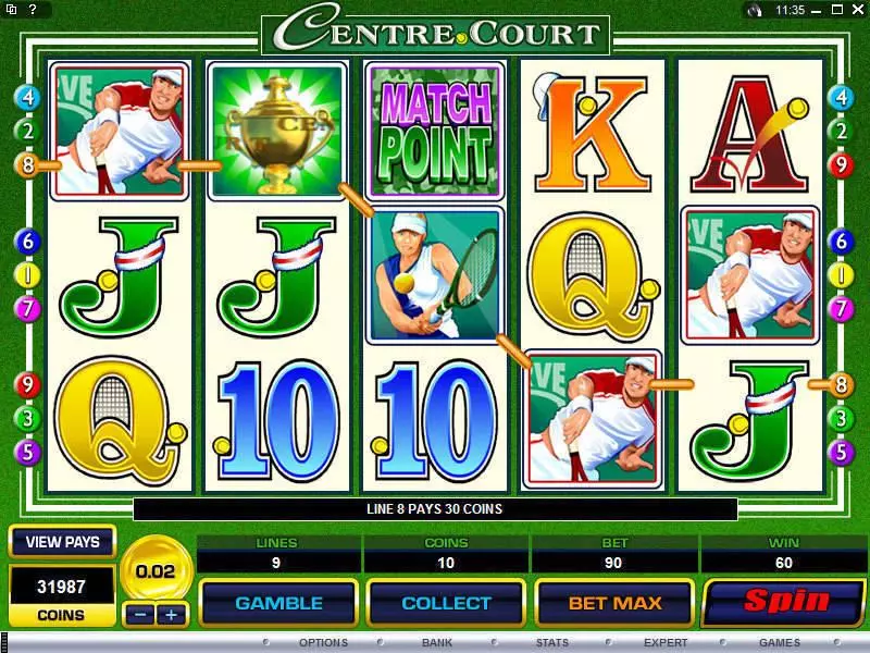 Centre Court Free Casino Slot  with, delFree Spins