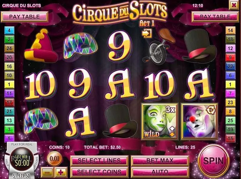 Cirque du Slots Free Casino Slot  with, delFree Spins