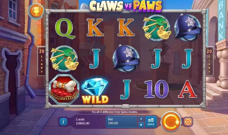 Claws vs Paws Free Casino Slot  with, delBonus Meters
