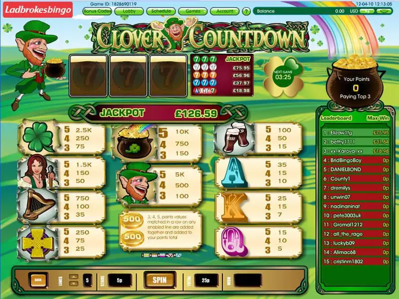 Clover Countdown Mini Free Casino Slot  with, delFree Spins