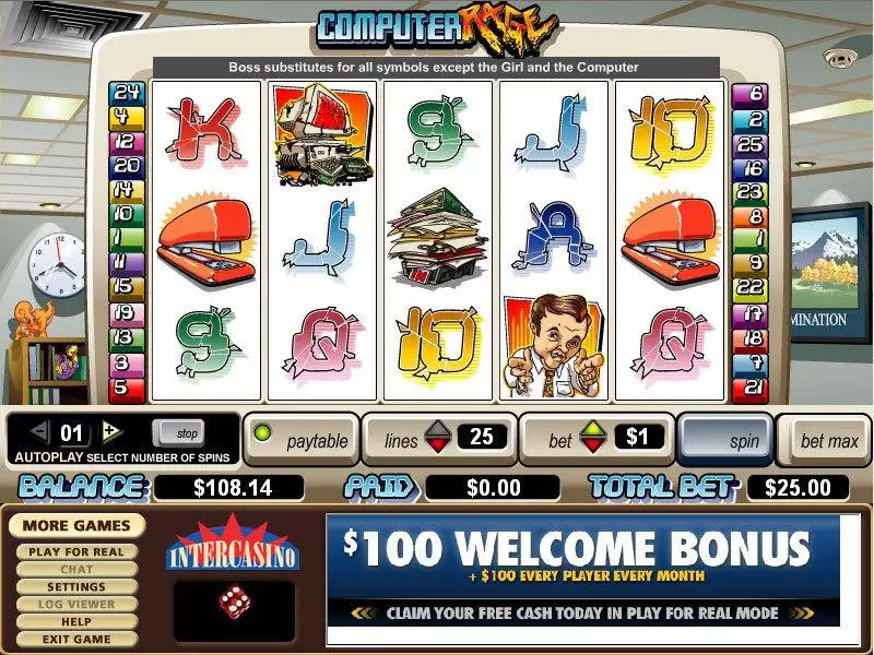 Computer Rage Free Casino Slot  with, delSecond Screen Game