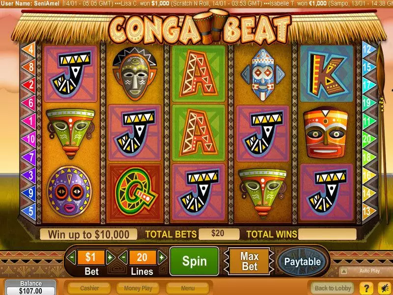 Conga Beat Free Casino Slot  with, delSecond Screen Game