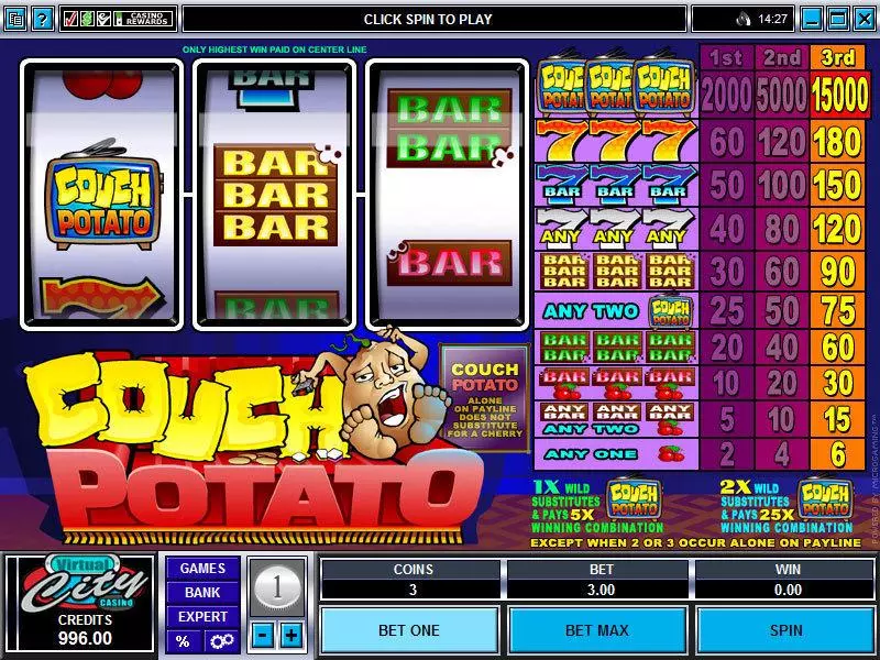 Couch Potato Mini Free Casino Slot 