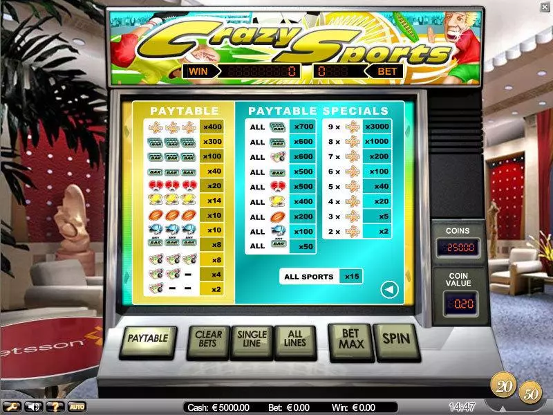 Crazy Sports Free Casino Slot 