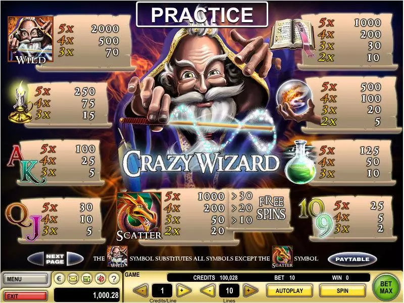 Crazy Wizard Free Casino Slot  with, delFree Spins