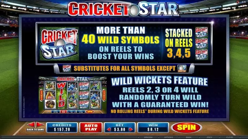 Cricket Star Free Casino Slot  with, delFree Spins