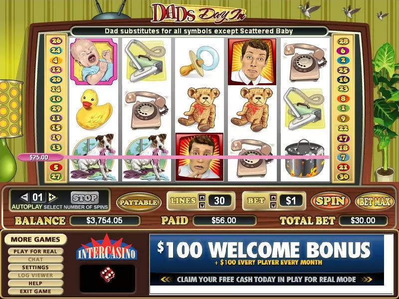 Dad's Day In Free Casino Slot  with, delFree Spins