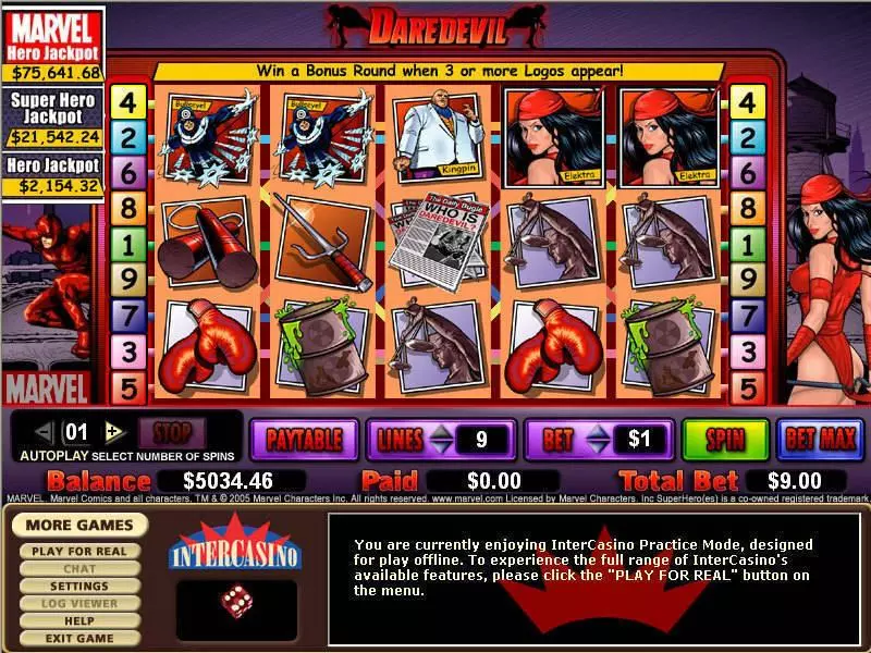 Daredevil Free Casino Slot  with, delSecond Screen Game