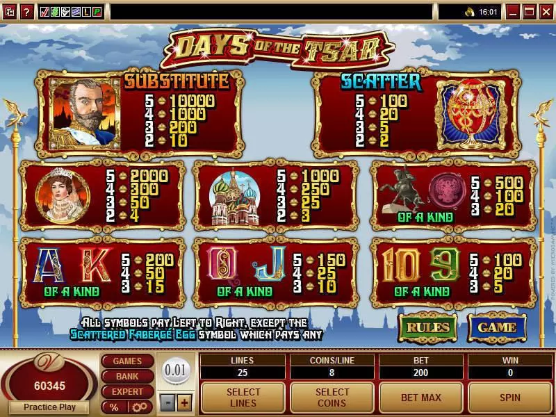 Days of the Tsar Free Casino Slot  with, delFree Spins