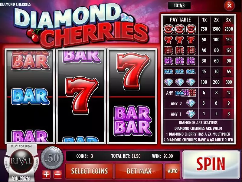 Diamond Cherries Free Casino Slot 