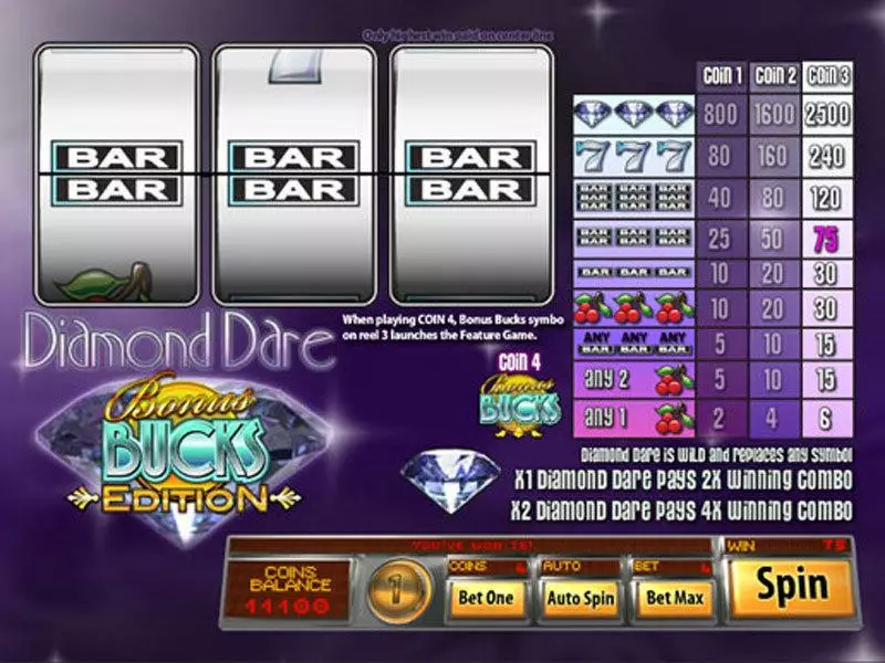 Diamond Dare Bucks Edition Free Casino Slot  with, delSecond Screen Game