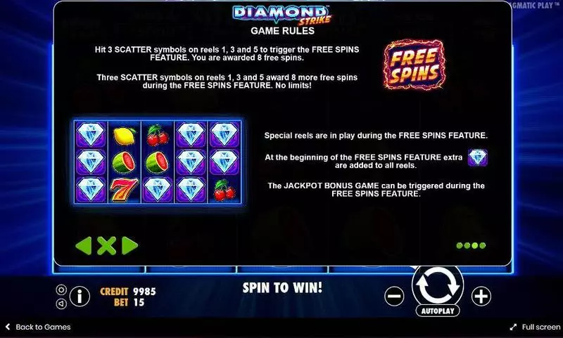 Diamond Strike Free Casino Slot  with, delFree Spins