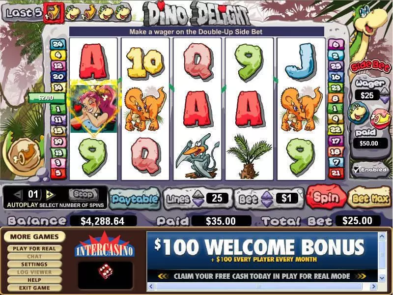 Dino Delight Free Casino Slot  with, delSecond Screen Game
