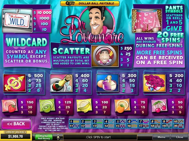 Dr Lovemore Free Casino Slot  with, delFree Spins
