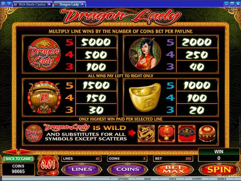Dragon Lady Free Casino Slot  with, delFree Spins