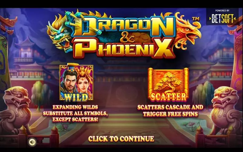 Dragon & Phoenix Free Casino Slot  with, delScatters Cascade