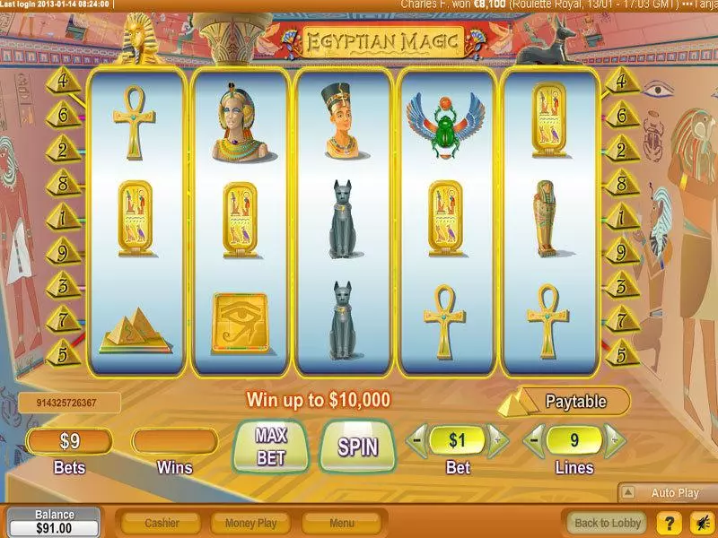 Egyptian Magic Free Casino Slot 