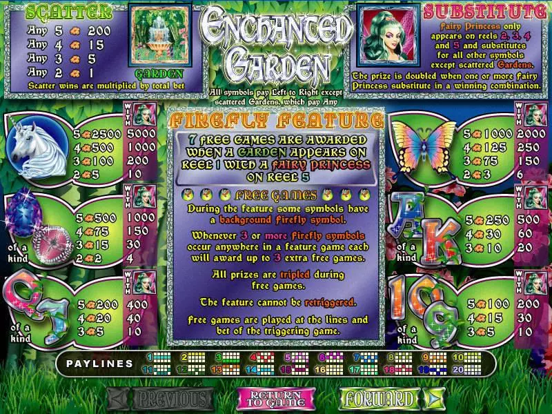 Enchanted Garden Free Casino Slot  with, delFree Spins