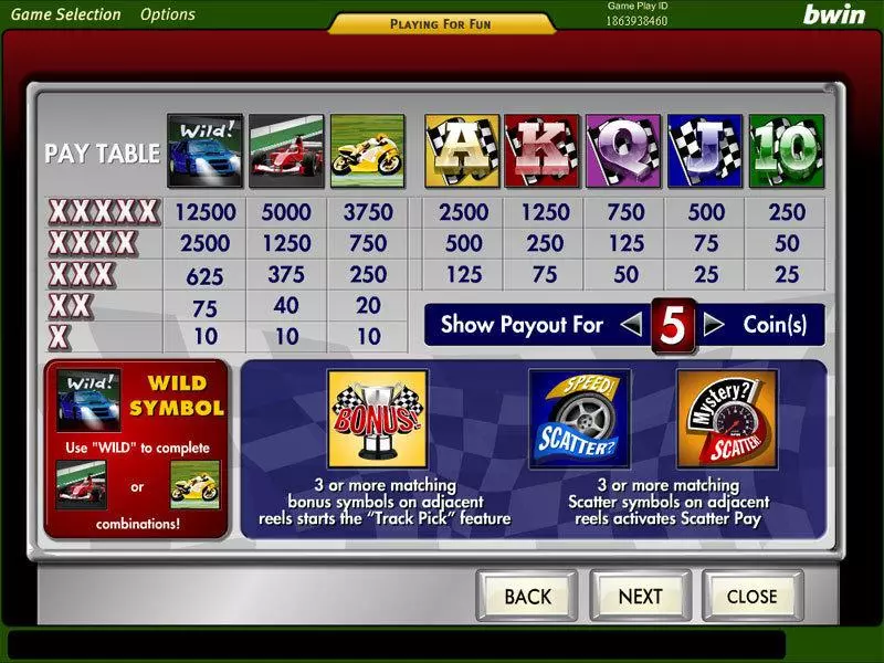 Fast Track Free Casino Slot  with, delSecond Screen Game