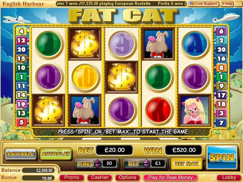Fat Cat Free Casino Slot  with, delSecond Screen Game