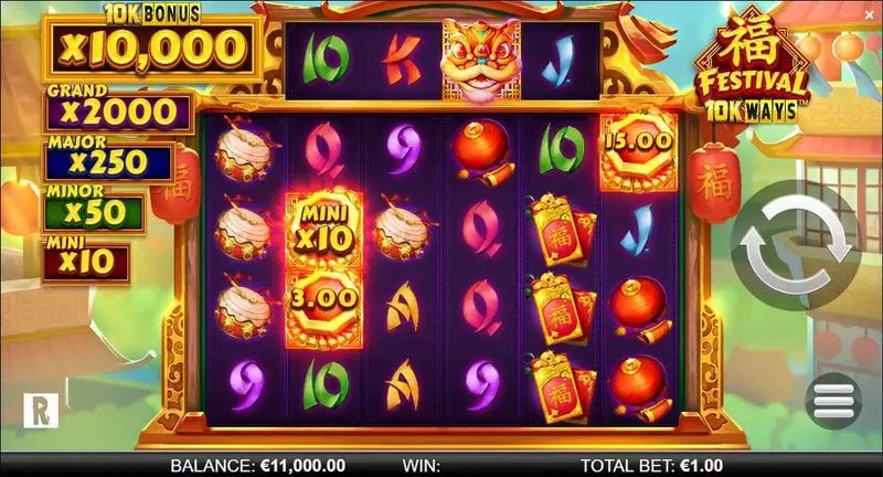 Festival 10K Ways Free Casino Slot  with, delRe-Spin