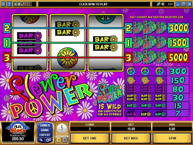 Flower Power Free Casino Slot 