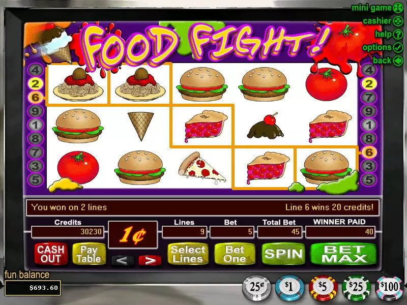 Food Fight Free Casino Slot  with, delSecond Screen Game