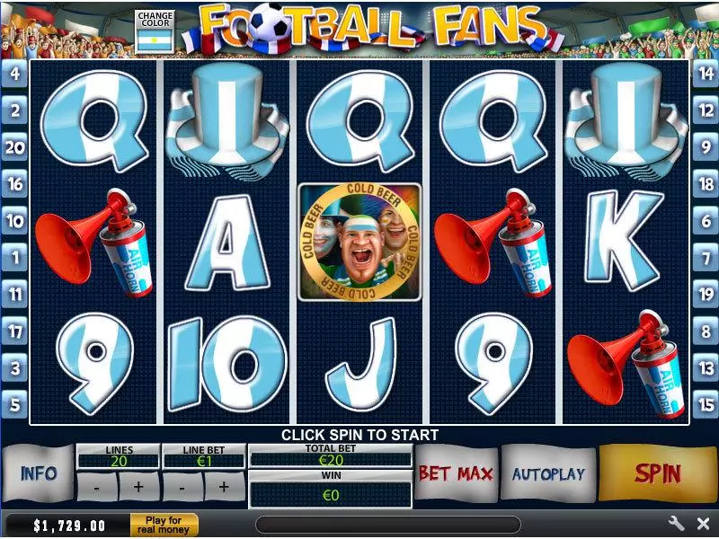 Football Fans Free Casino Slot  with, delFree Spins