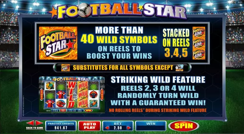 Football Star Free Casino Slot  with, delFree Spins
