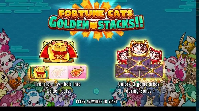 Fortune Cats Golden Stacks!! Free Casino Slot 