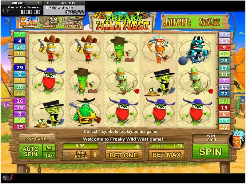 Freaky Wild West Free Casino Slot  with, delFree Spins