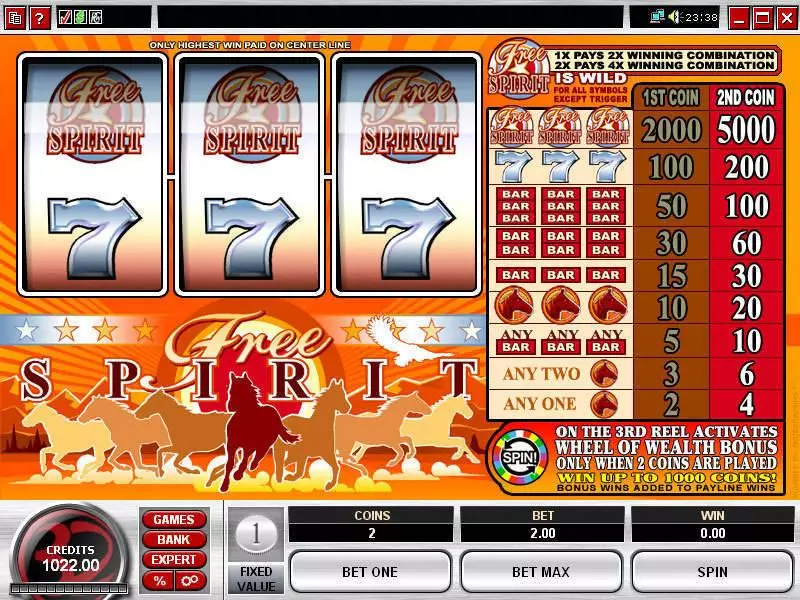 Free Spirit  Wheel of Wealth Free Casino Slot  with, delSecond Screen Game