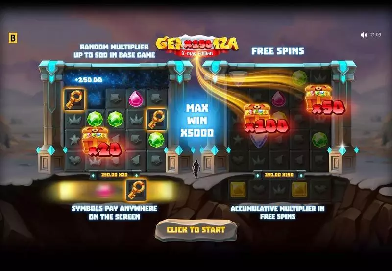 Gemza X-mas Free Casino Slot  with, delFree Spins