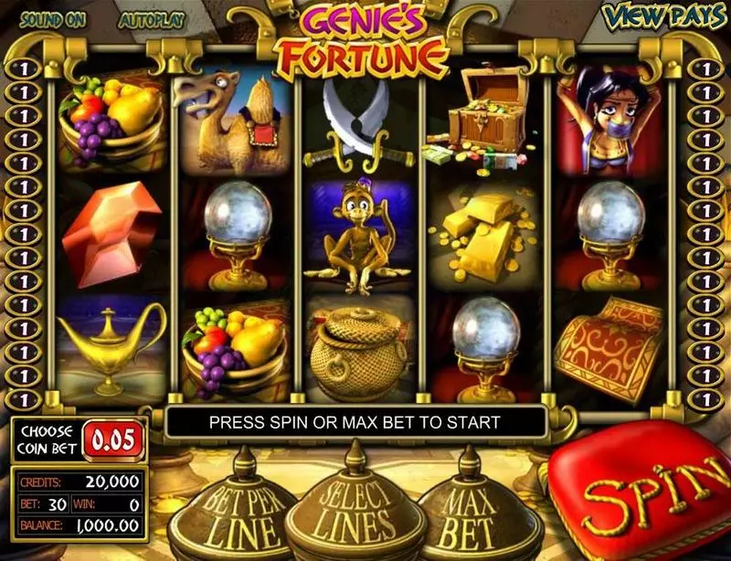 Genie's Fortune Free Casino Slot  with, delFree Spins