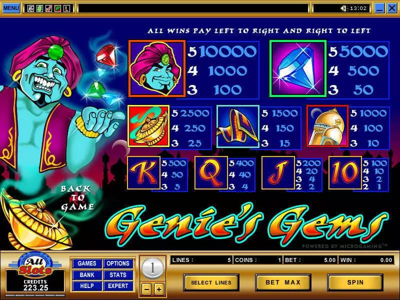 Genie's Gems Free Casino Slot 
