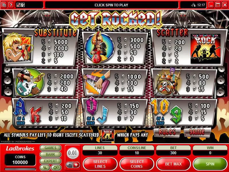 Get Rocked Free Casino Slot  with, delFree Spins