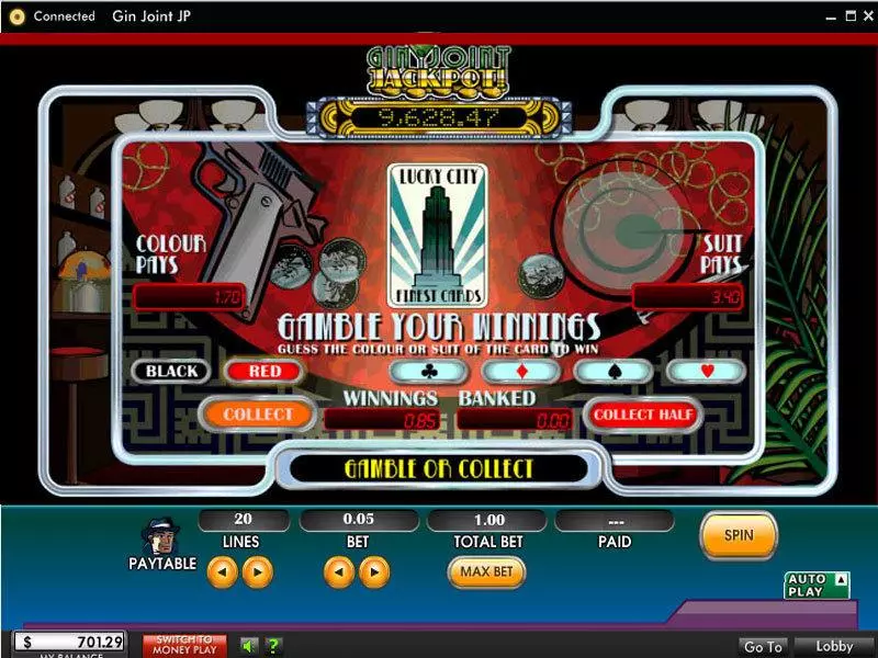 Gin Joint Jackpot Free Casino Slot  with, delSecond Screen Game