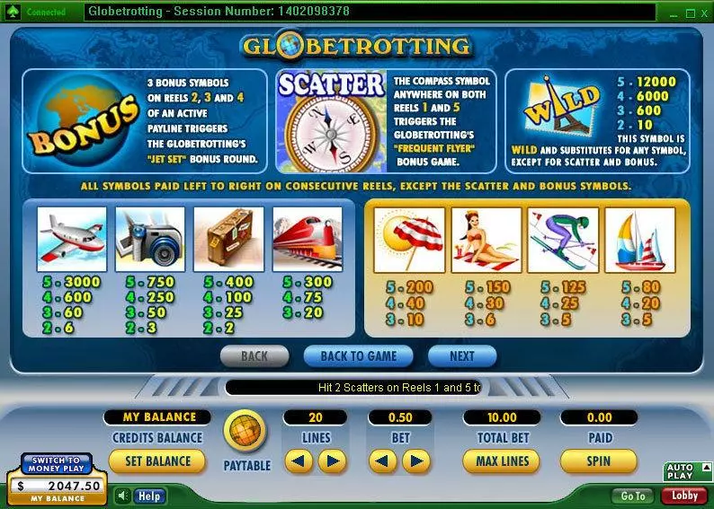 Globetrotting Free Casino Slot  with, delSecond Screen Game