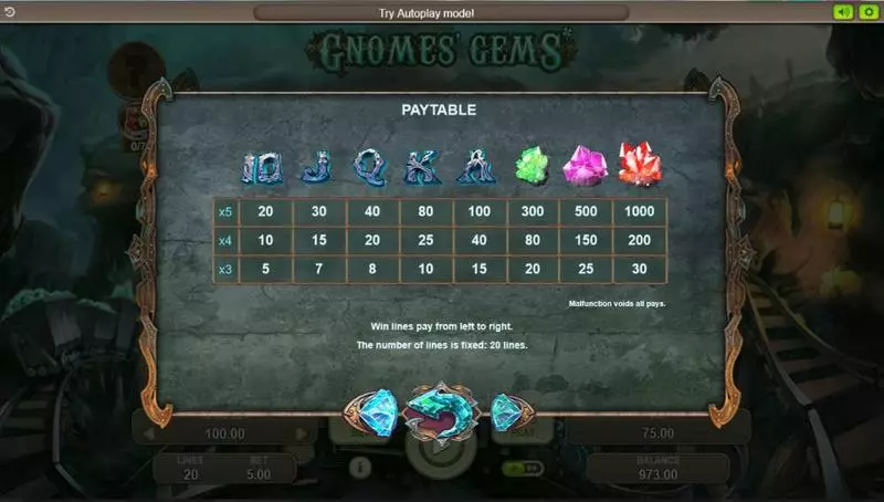 Gnomes' Gems Free Casino Slot  with, delFree Spins