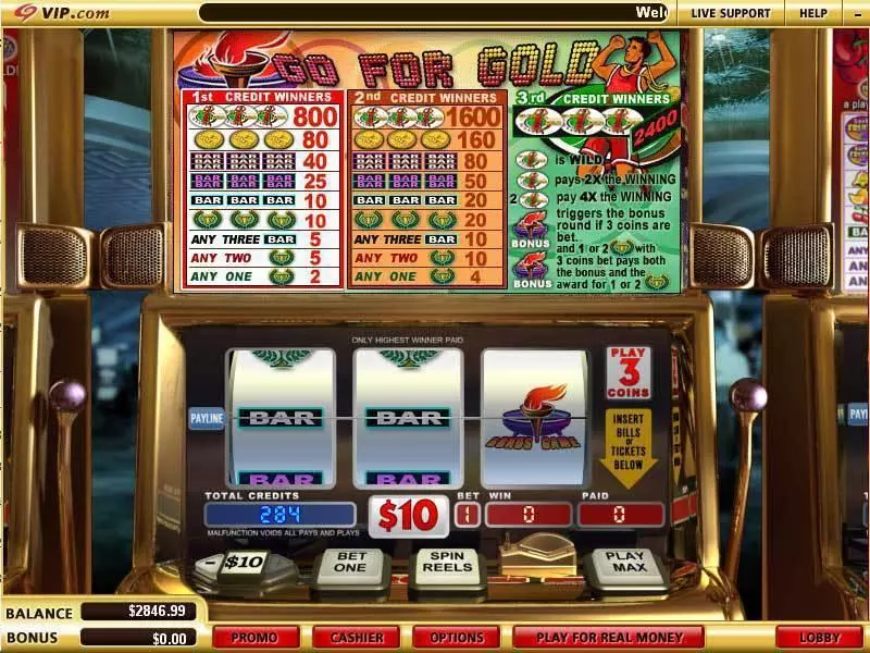 Go for Gold Free Casino Slot  with, delSecond Screen Game