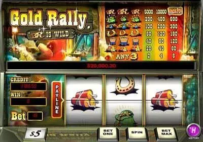 Gold Rally 1 Line Free Casino Slot 