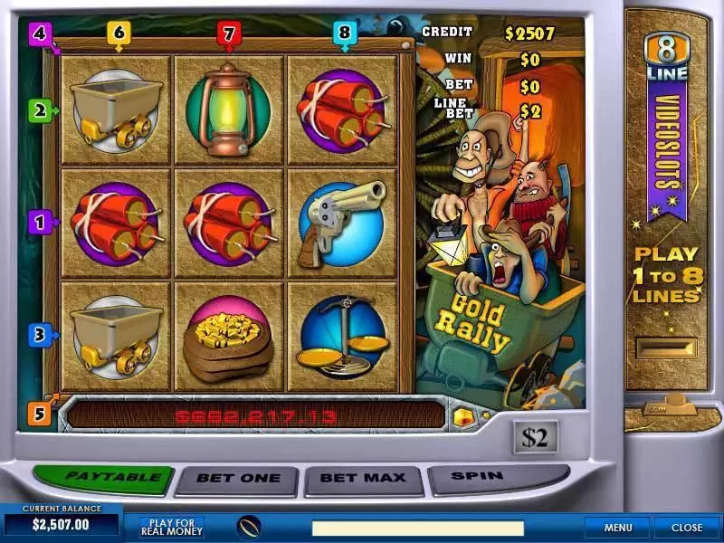 Gold Rally 8 Line Free Casino Slot  with, delSecond Screen Game
