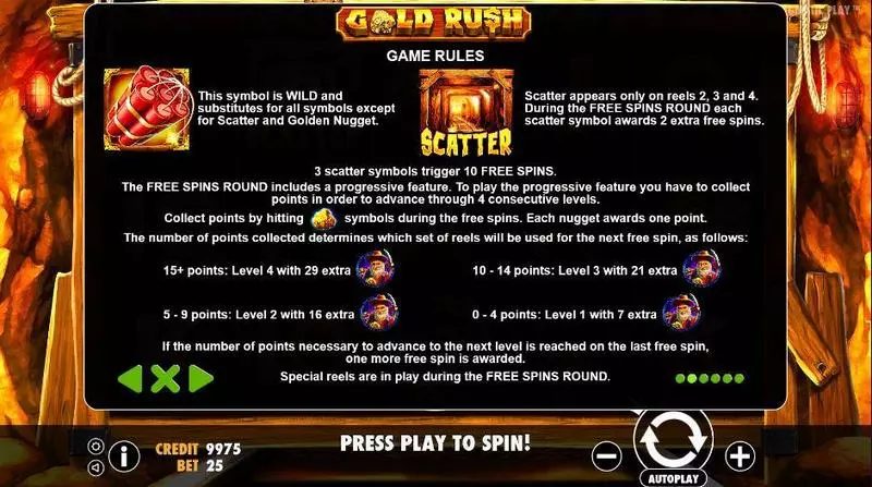 Gold Rush Free Casino Slot  with, delFree Spins